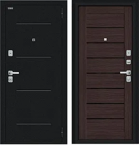 Товар Дверь Браво Техно/BChrome Букле черное/Wenge Melinga DIS007419